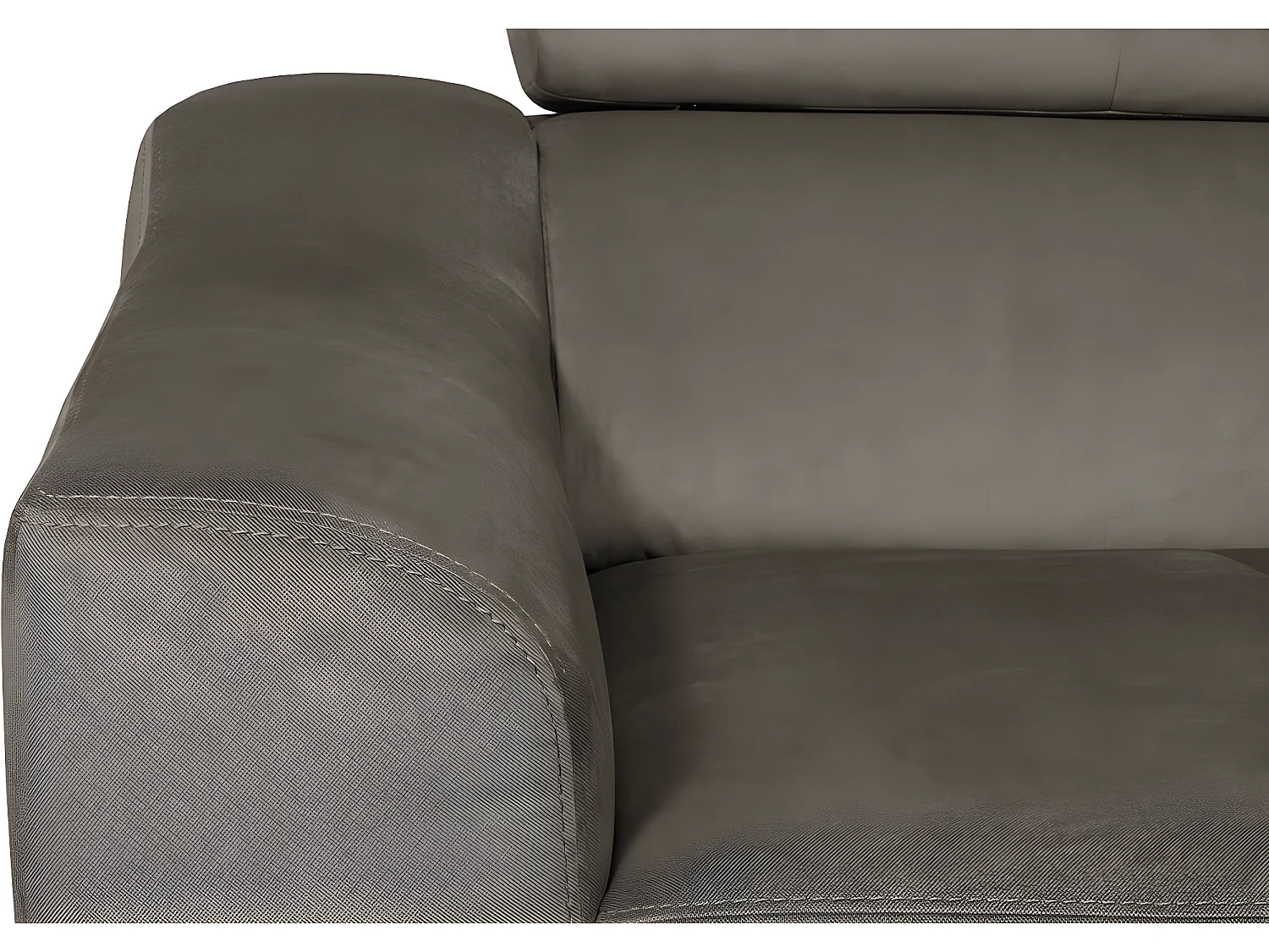 Canapé d'angle convertible en tissu luxe 5 places, ASTERIA taupe, angle droit