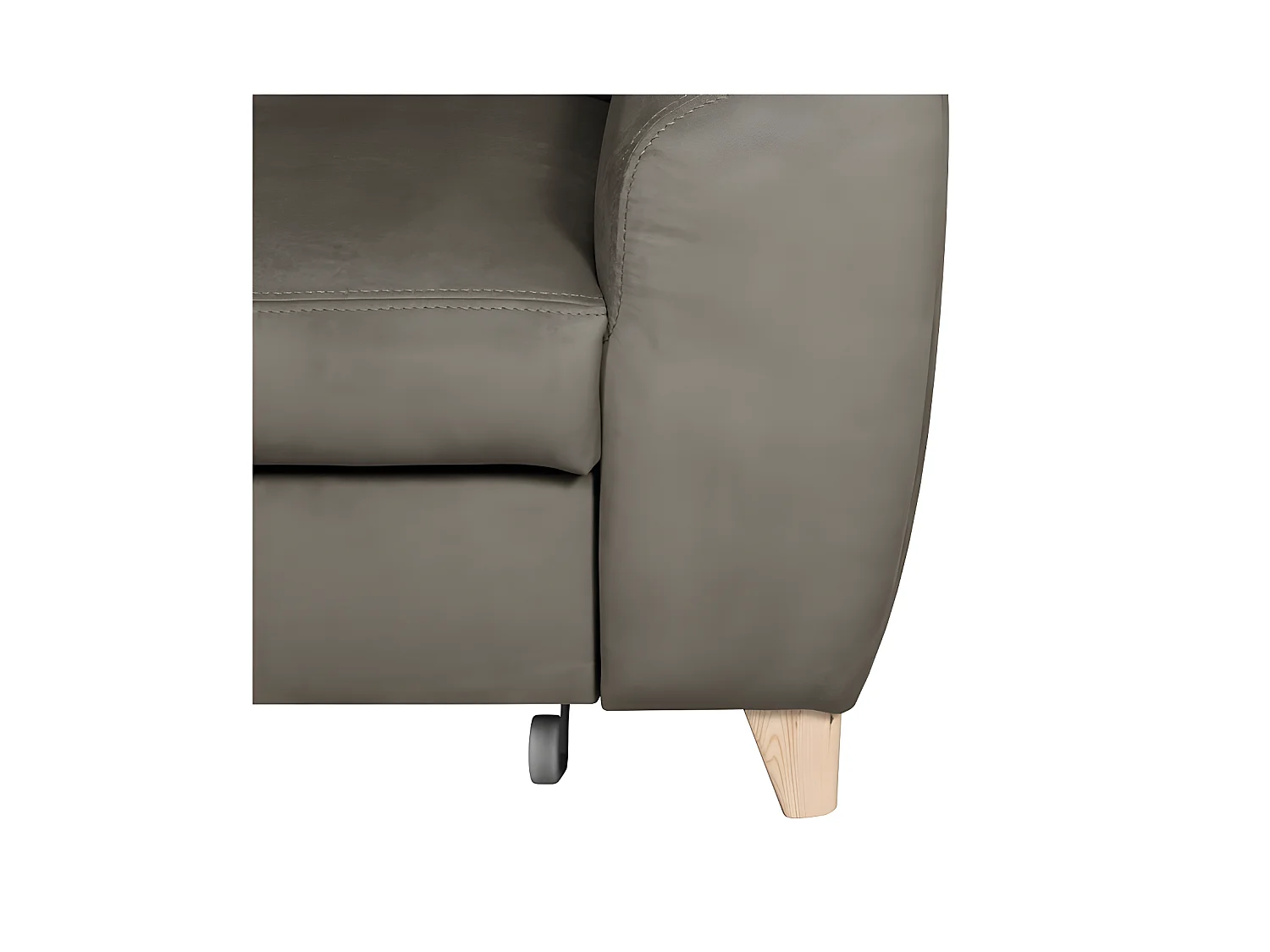 Canapé d'angle convertible en tissu velours luxe 5 places, ASTERIA  taupe, angle gauche