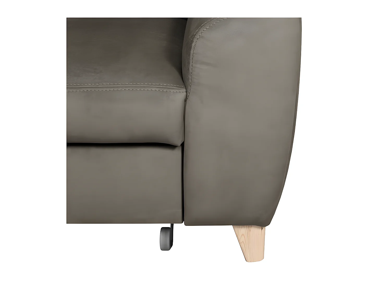 Hoekbank omvormbaar in luxe ASTERIA taupe fluweelstof, 5 plaatsen met opbergruimte en verstelbare hoofdsteunen