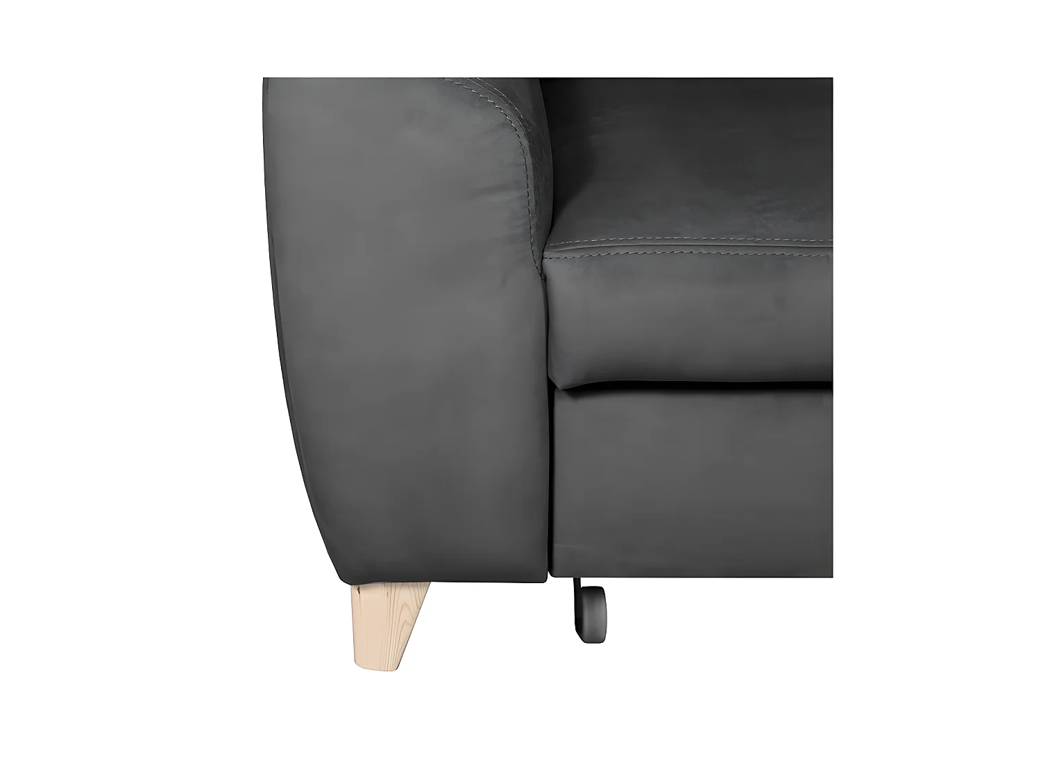 Canapé d'angle convertible en tissu luxe 5 places, ASTERIA gris foncé, angle droit