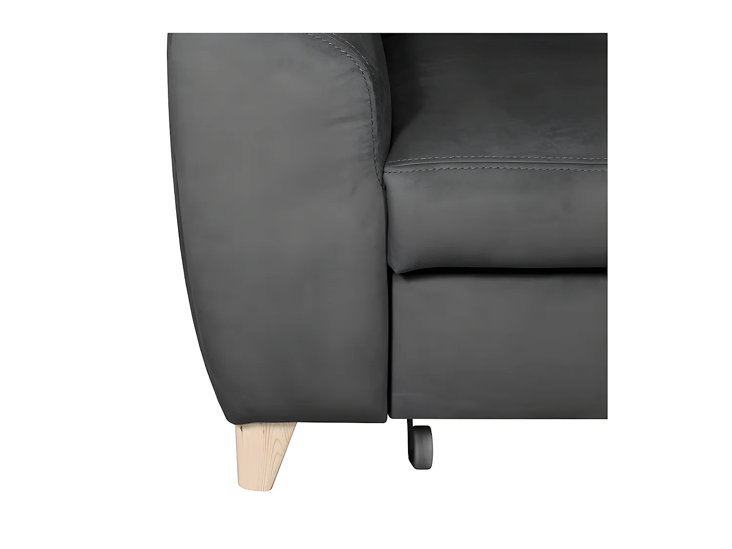 Canapé d'angle convertible en tissu luxe 5 places, ASTERIA gris foncé, angle droit