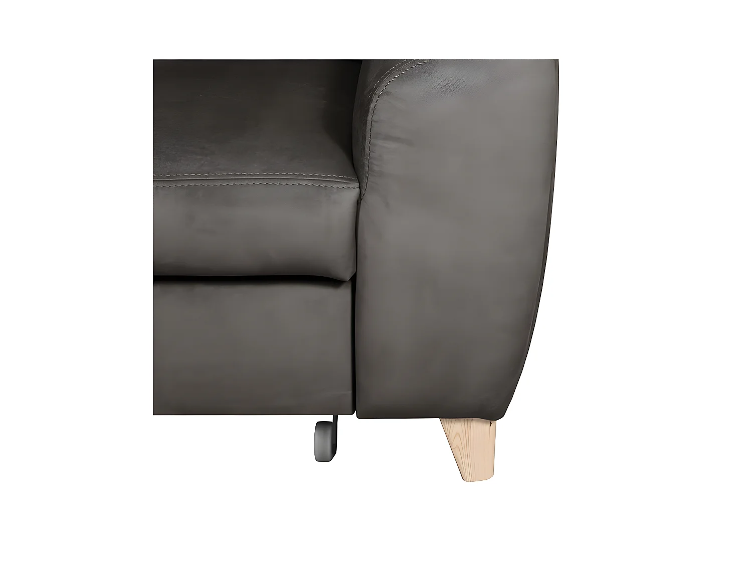 Canapé d'angle convertible en tissu luxe 5 places, ASTERIA chocolat clair, angle gauche