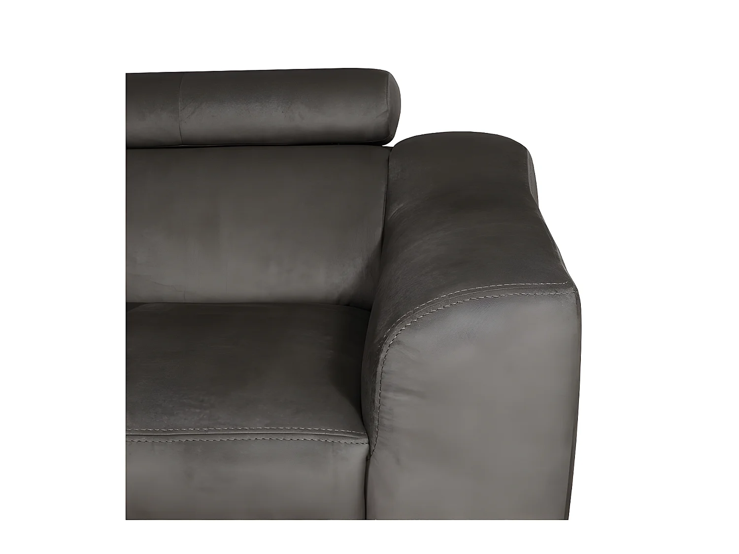 Canapé d'angle convertible en tissu luxe 5 places, ASTERIA chocolat clair, angle gauche