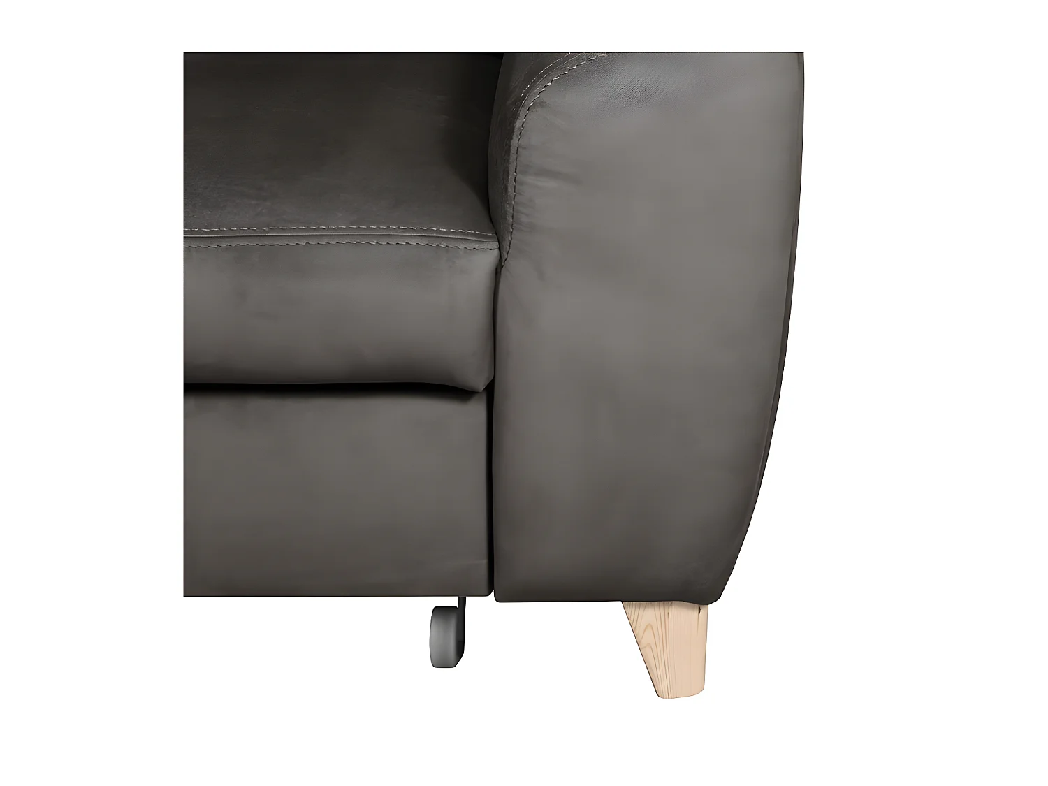 Canapé d'angle convertible en tissu luxe 5 places, ASTERIA chocolat clair, angle gauche