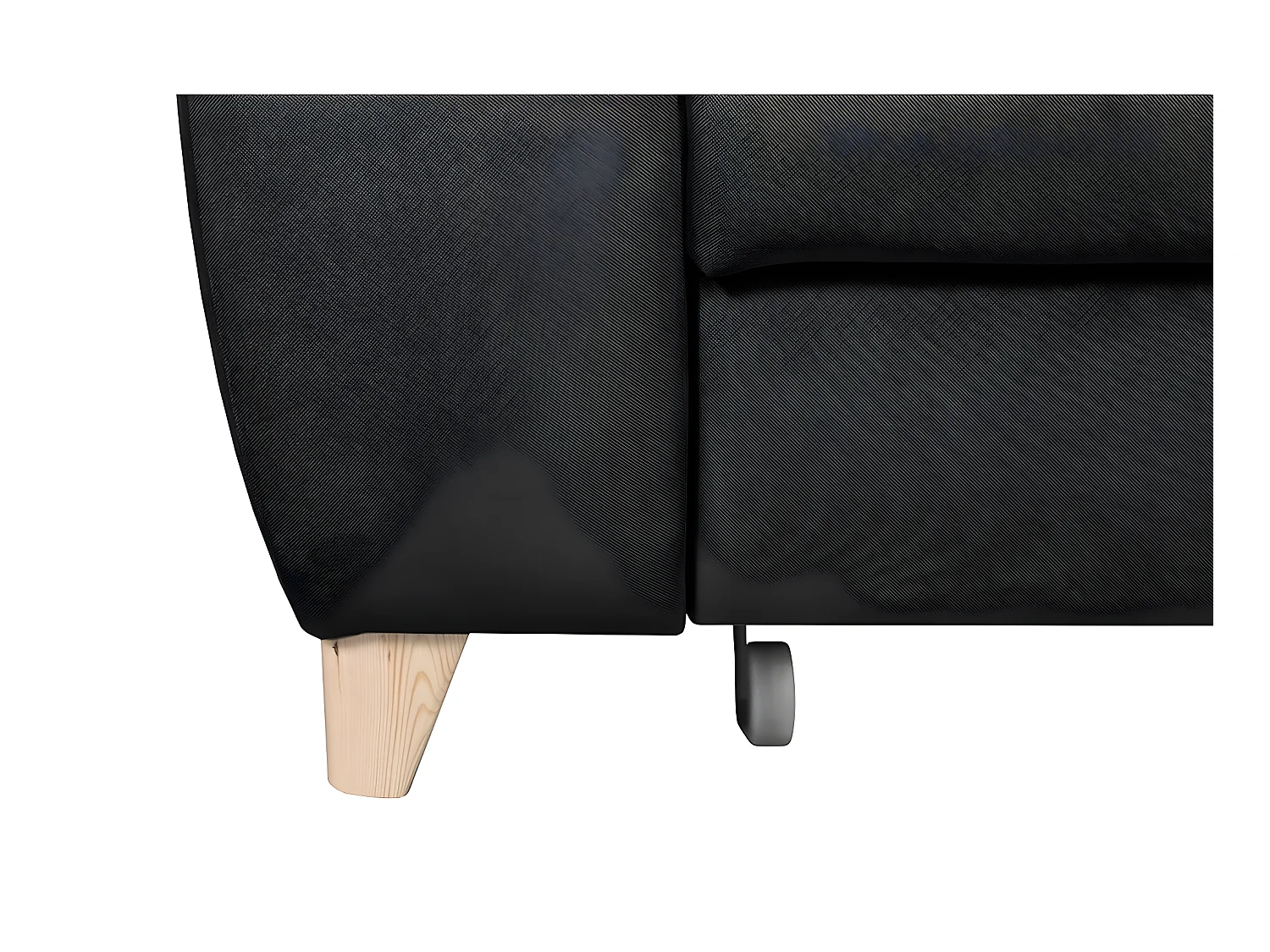 Canapé d'angle convertible en tissu luxe 5 places, ASTERIA noir, angle droit