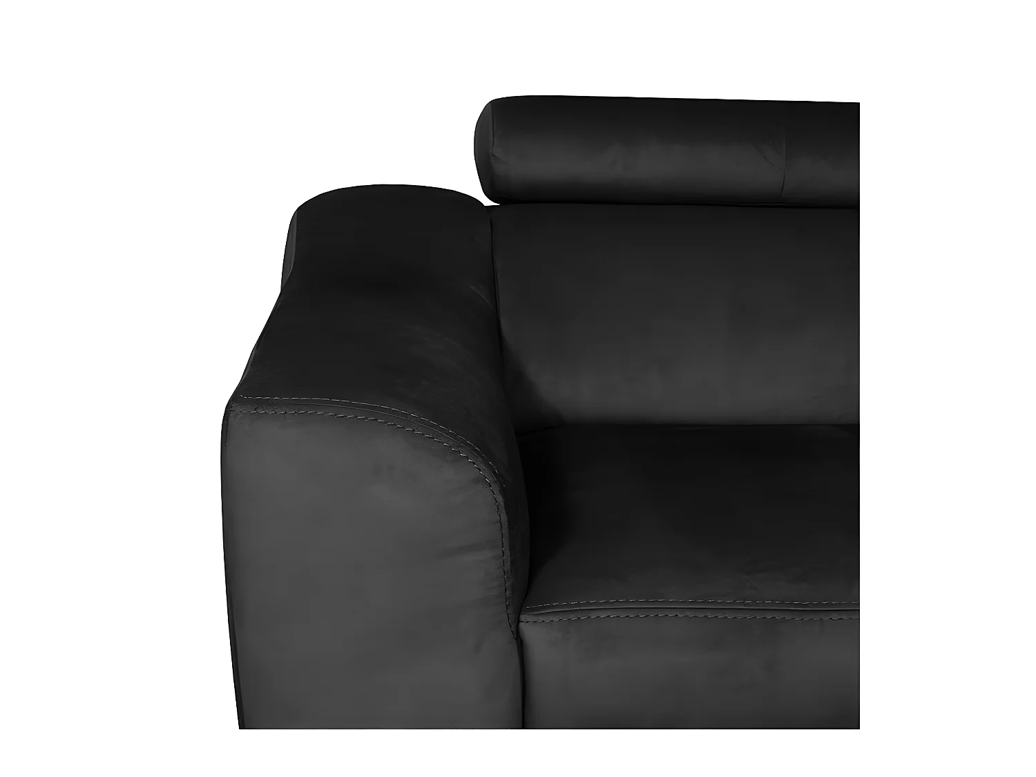 Canapé d'angle convertible en tissu luxe 5 places, ASTERIA noir, angle droit