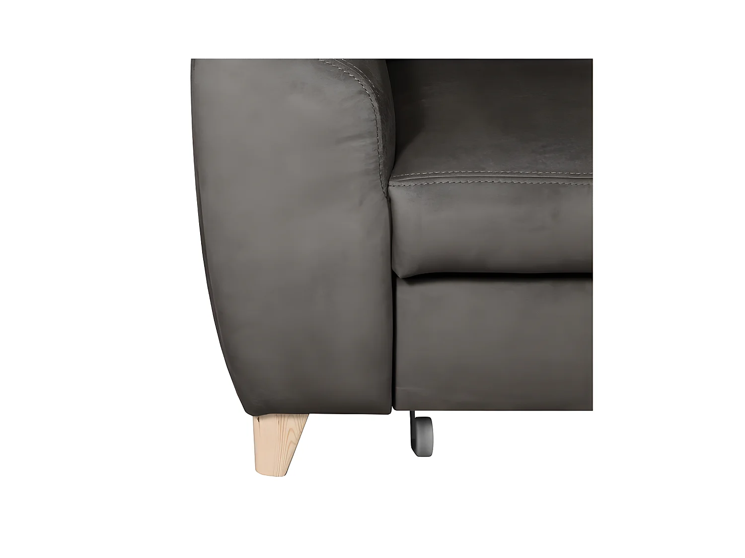 Canapé d'angle convertible en tissu luxe 5 places, ASTERIA chocolat clair, angle droit