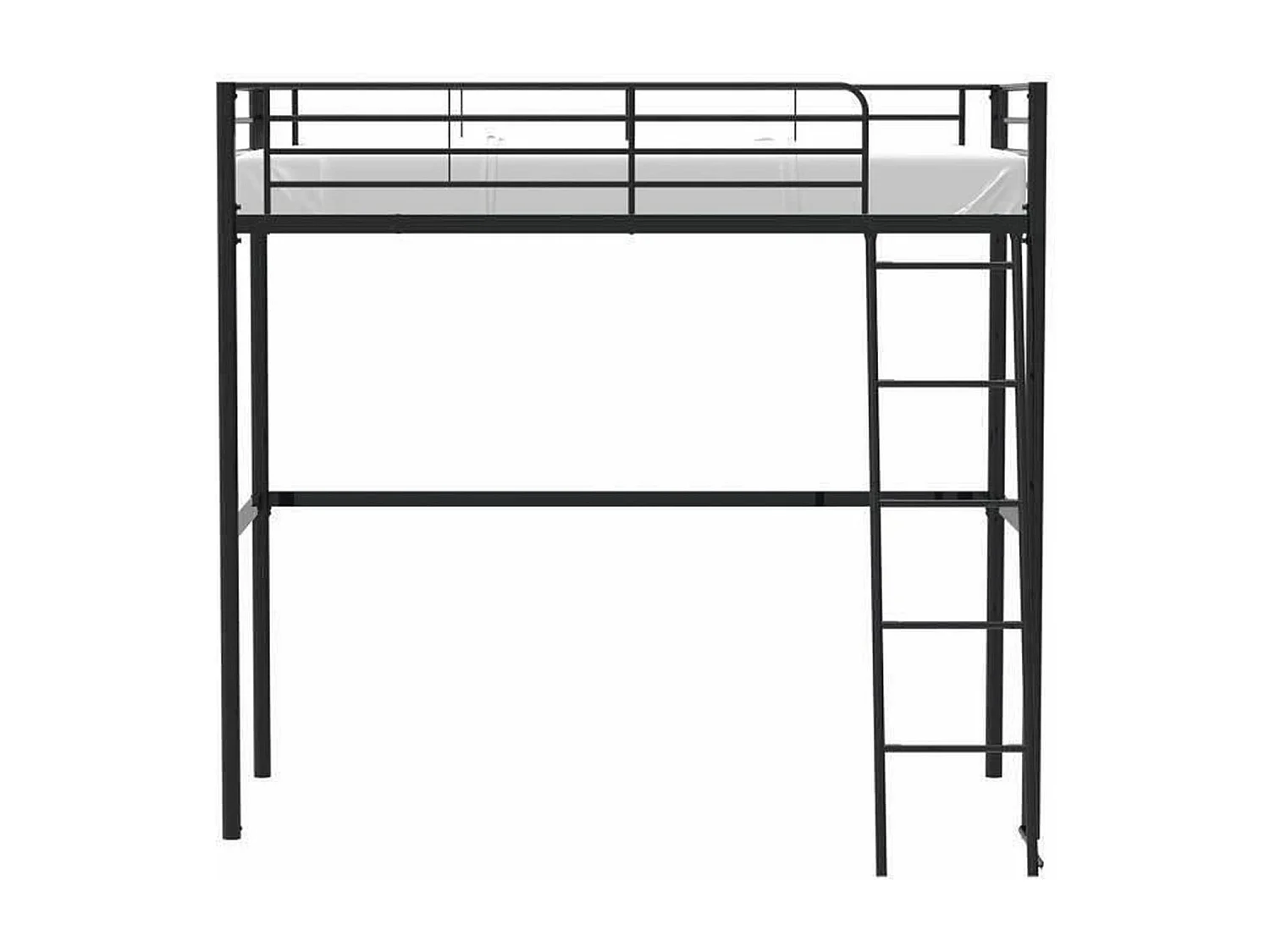 Lit mezzanine enfant ELIOT en métal noir 90 x 190 cm avec sommier inclus
