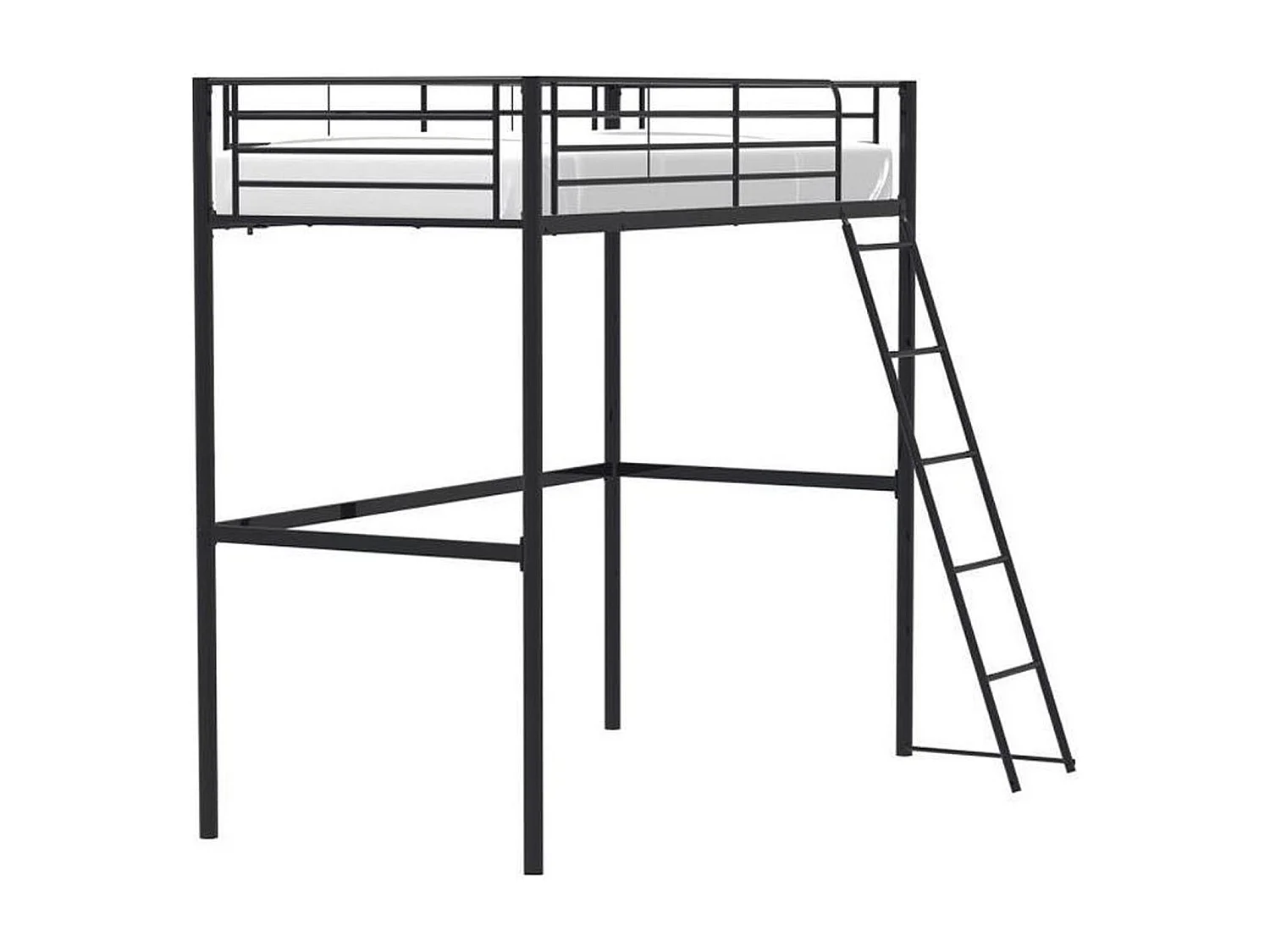 Lit mezzanine enfant ELIOT en métal noir 90 x 190 cm avec sommier inclus
