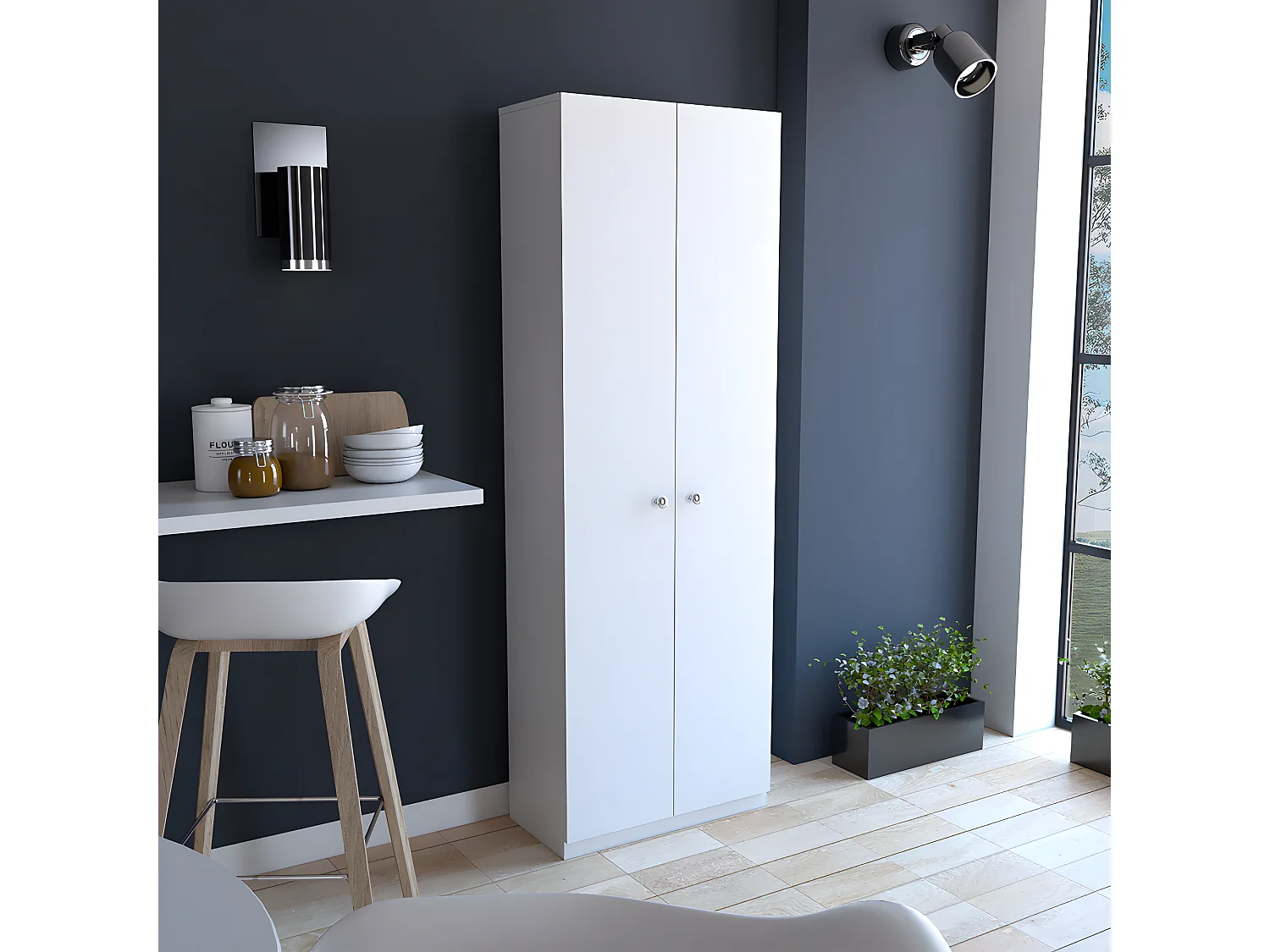 Grande armoire de cuisine 2 portes Florence - Snow White