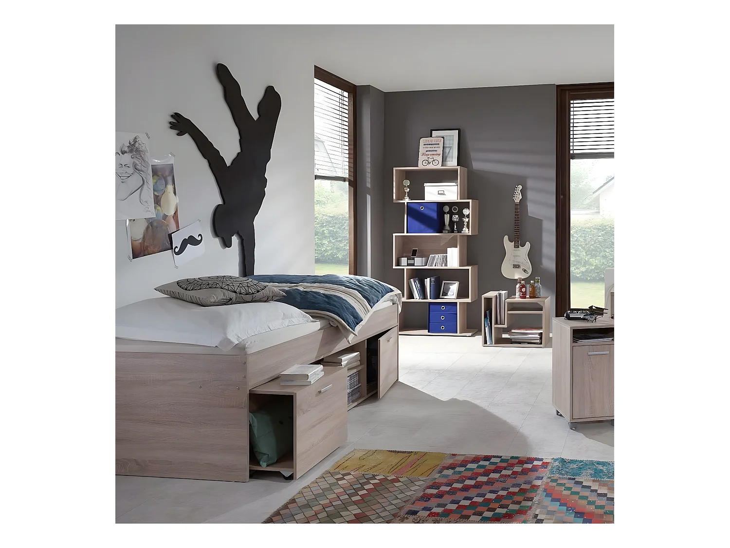 Bett mit Stauraum Carlo 90x200