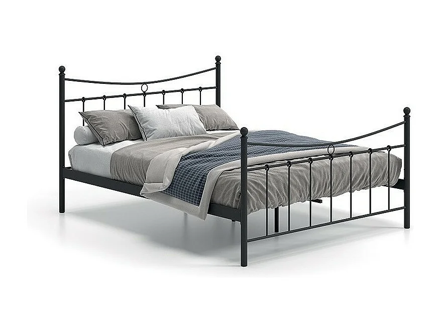 Lit SENCHA – 160x200 cm en métal noir