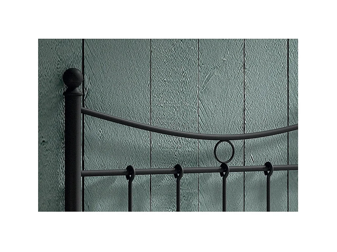 Eenpersoonsbed zwart metaal 90x200 SENCHA hedendaagse stijl.