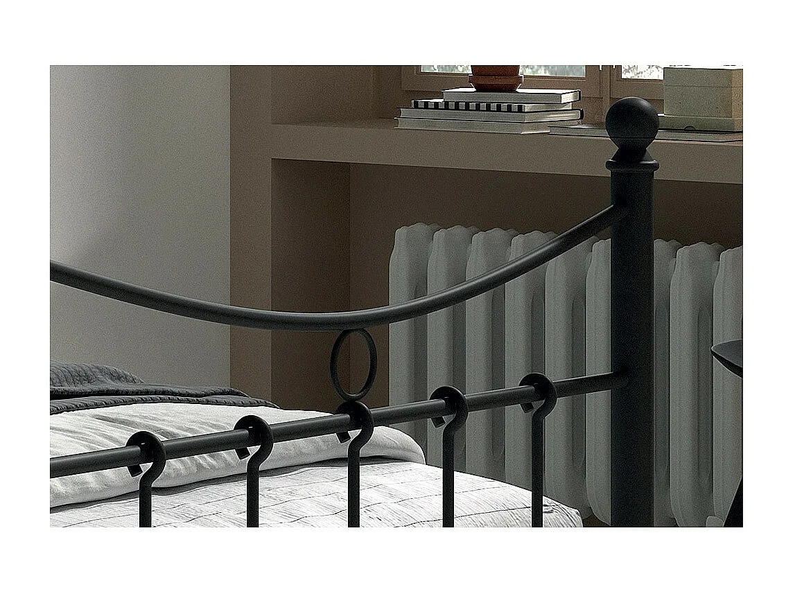 Lit SENCHA – 90x200 cm en métal noir