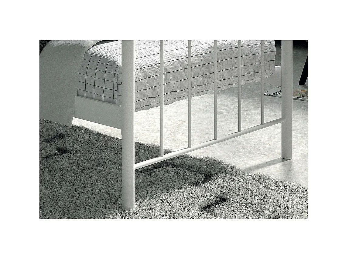 Lit SENCHA – 90x200 cm en métal blanc