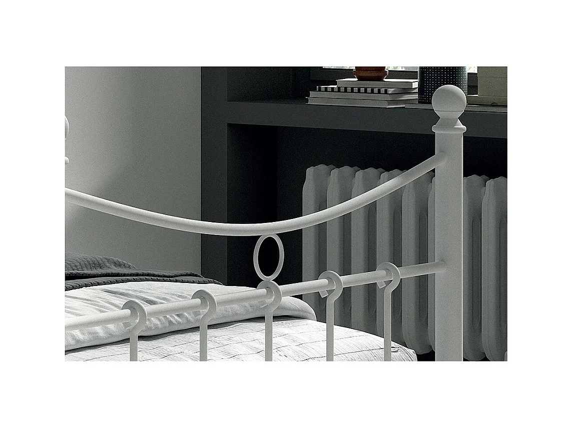 Lit SENCHA – 90x200 cm en métal blanc