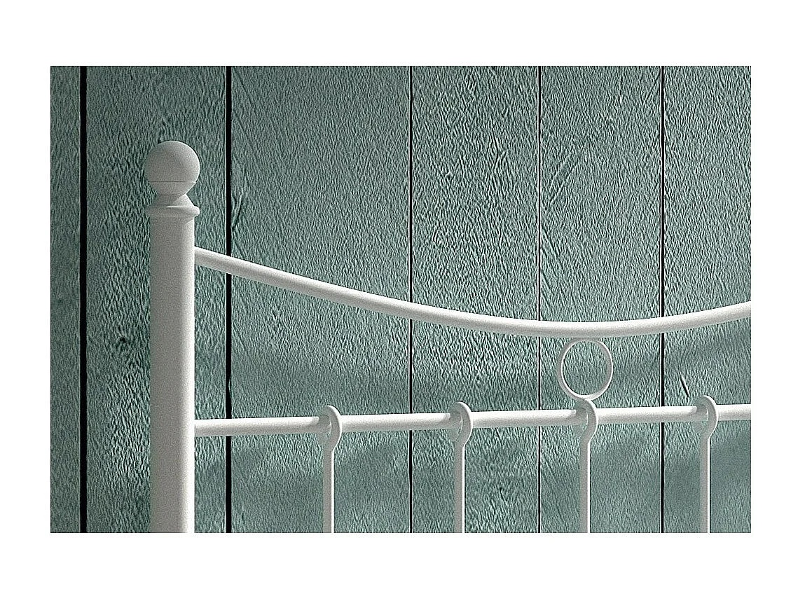 Lit SENCHA – 90x200 cm en métal blanc