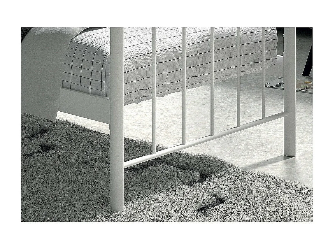 Lit SENCHA – 90x200 cm en métal blanc