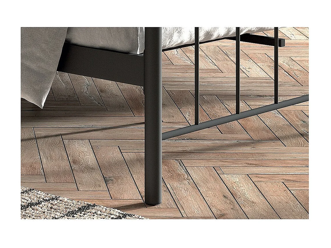 Lit SENCHA – 140x200 cm en métal noir