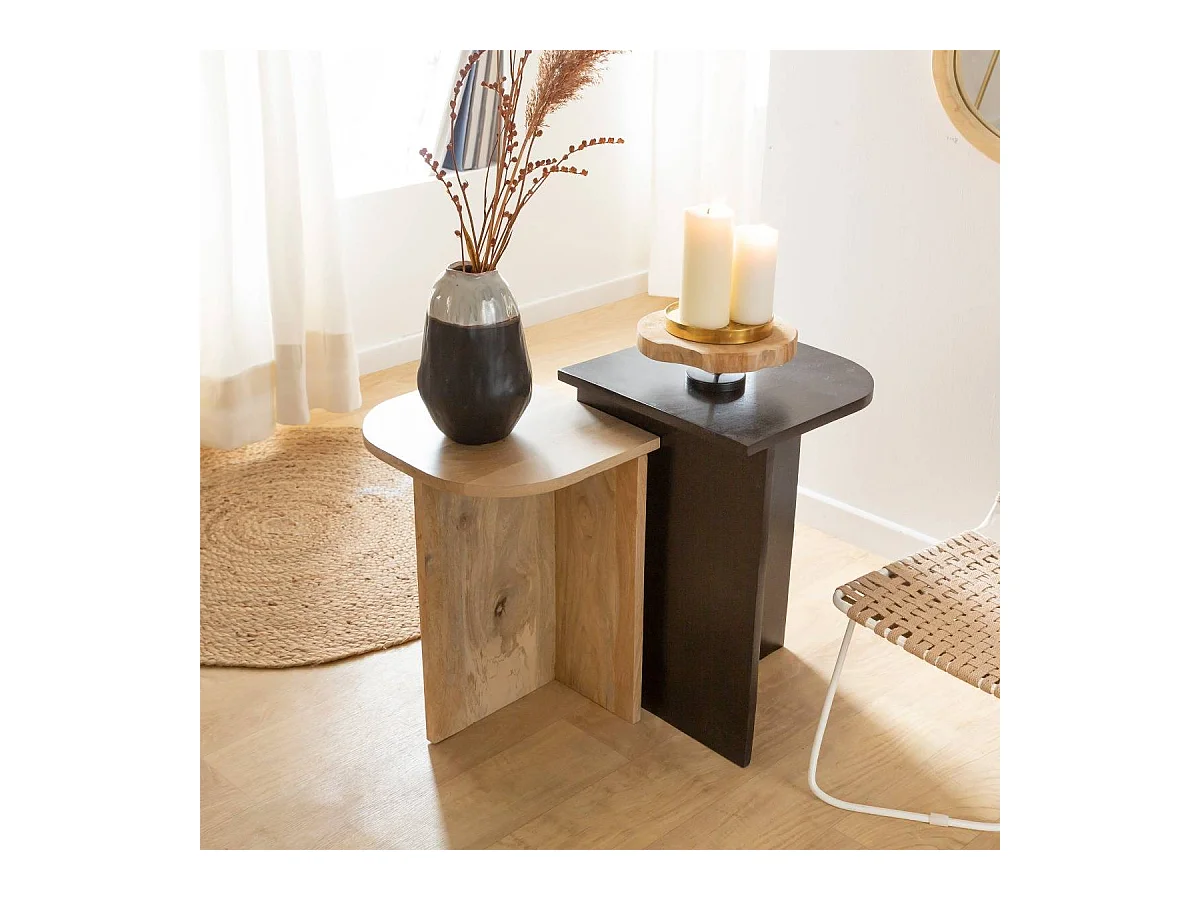 Table basse gigogne en bois de manguier Faro