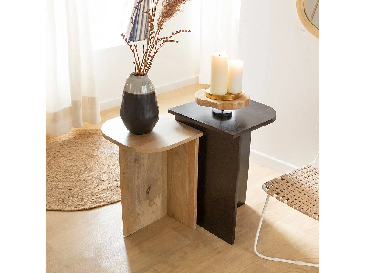 Table basse gigogne en bois de manguier Faro