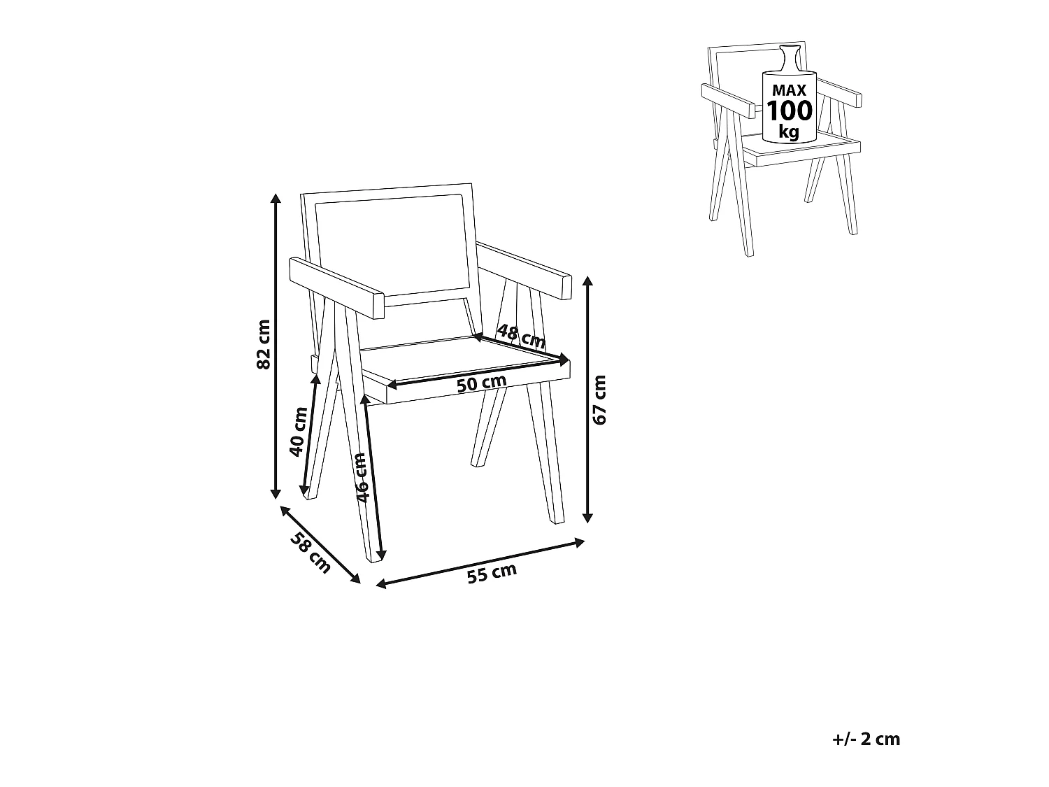 Eetkamerstoel WESTBROOK Mahoniehout Zwart