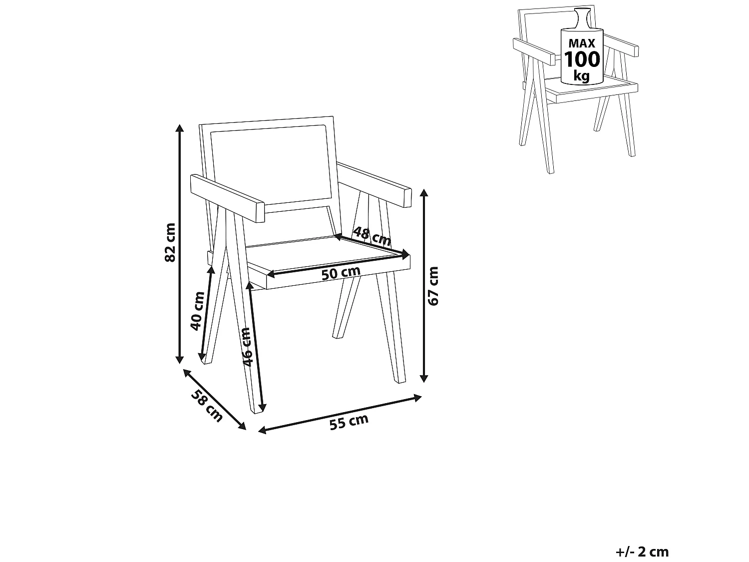 Eetkamerstoel WESTBROOK Mahoniehout Zwart
