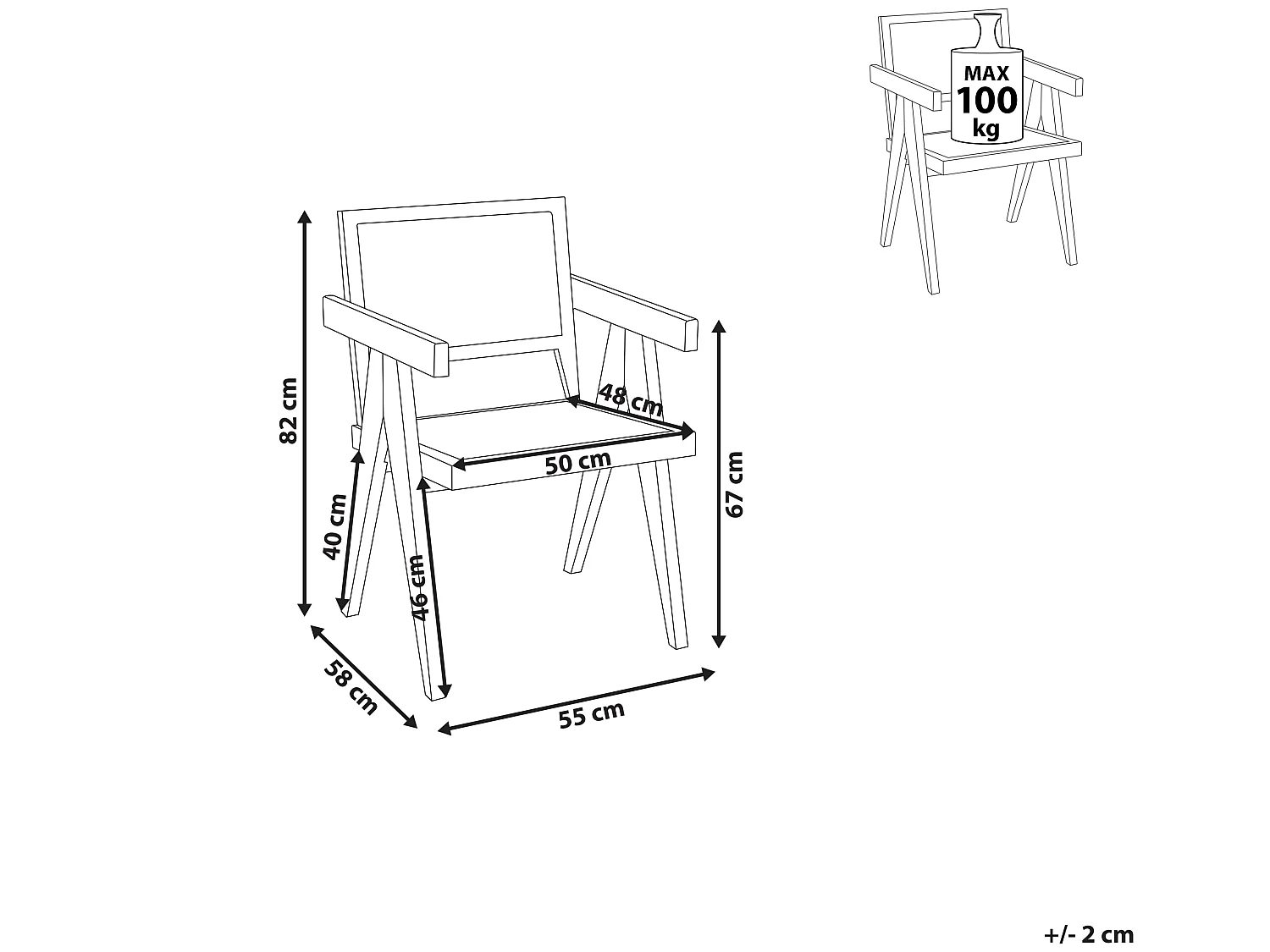 Chaise de salle à manger WESTBROOK Bois d'acajou Noir