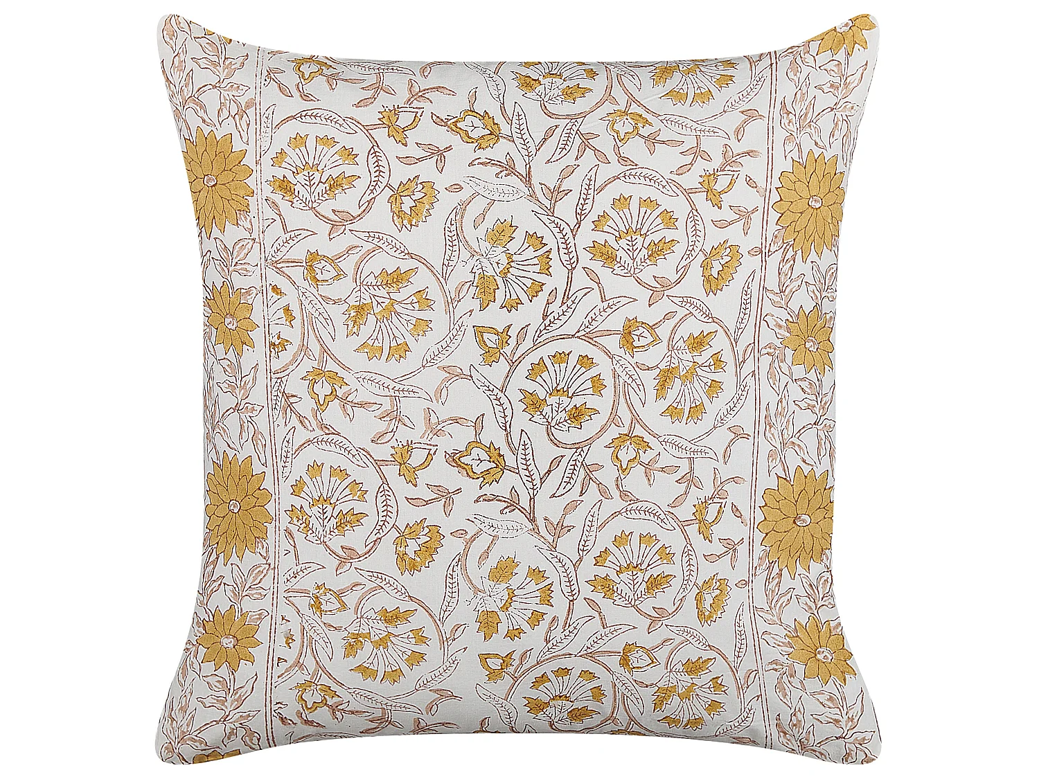 Coussin CALATHEA Coton 45 x 45 cm Jaune Motif floral