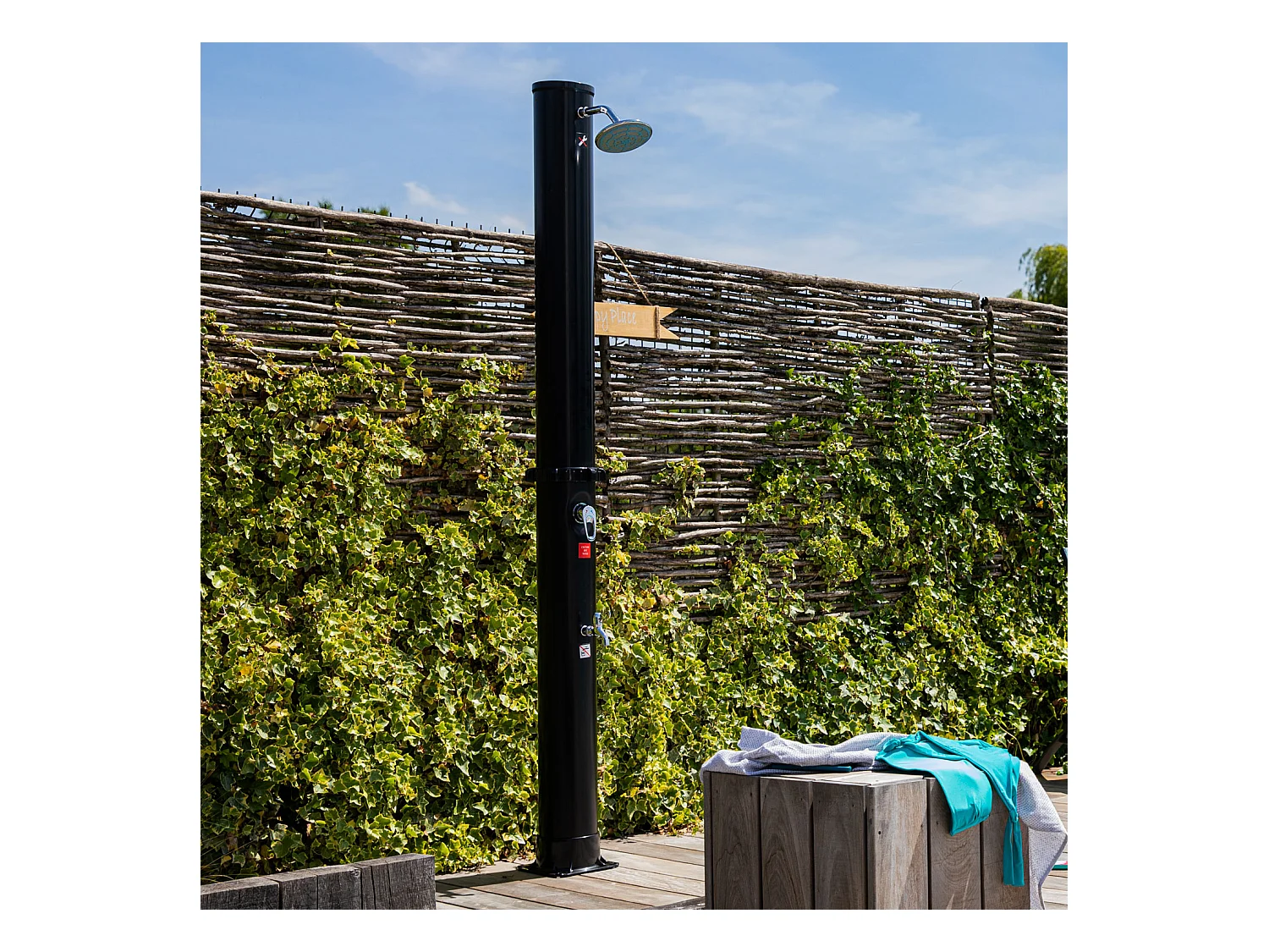 Zonne douche FIDGI zwart 35L