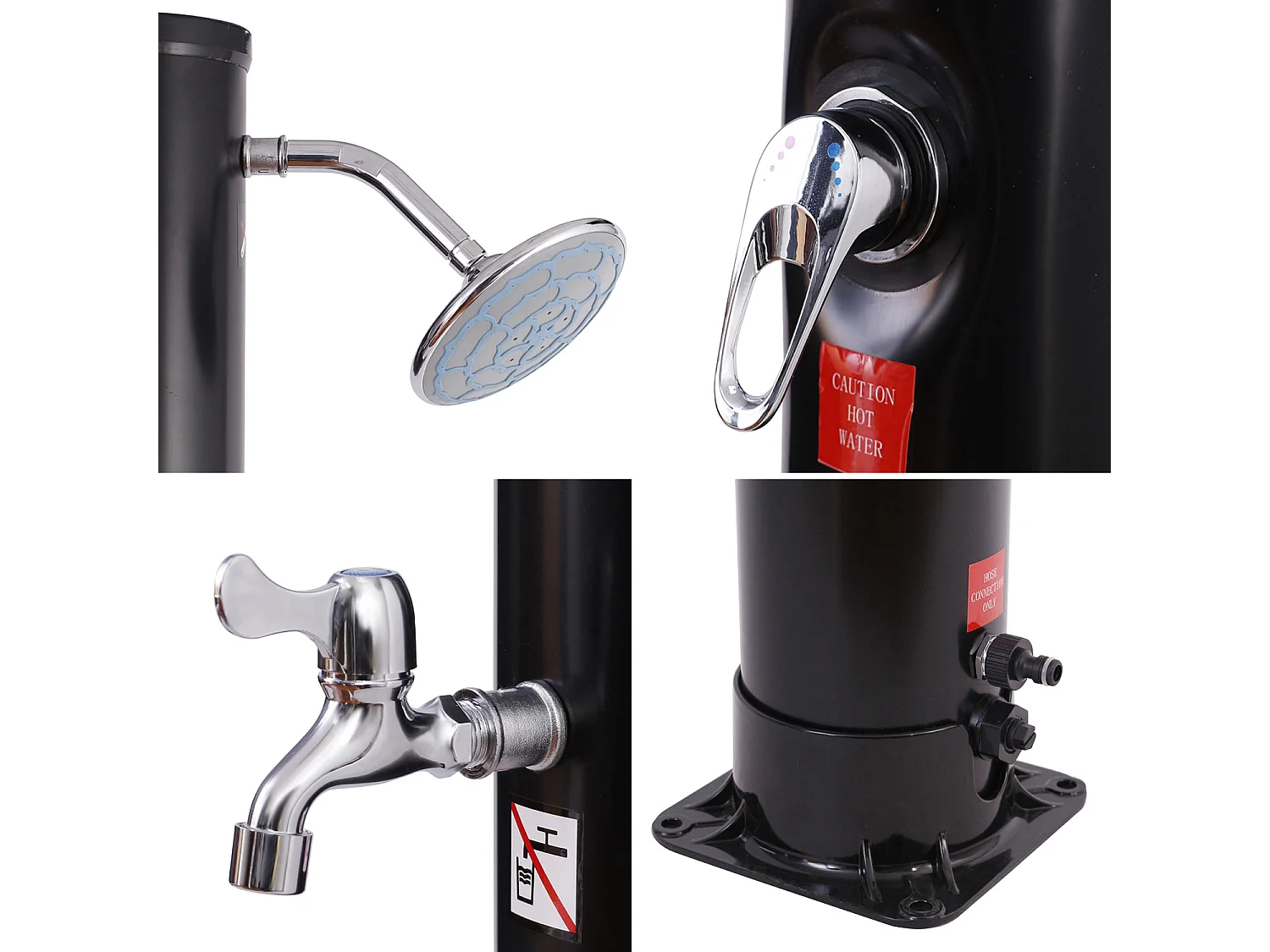 Zonne douche FIDGI zwart 35L