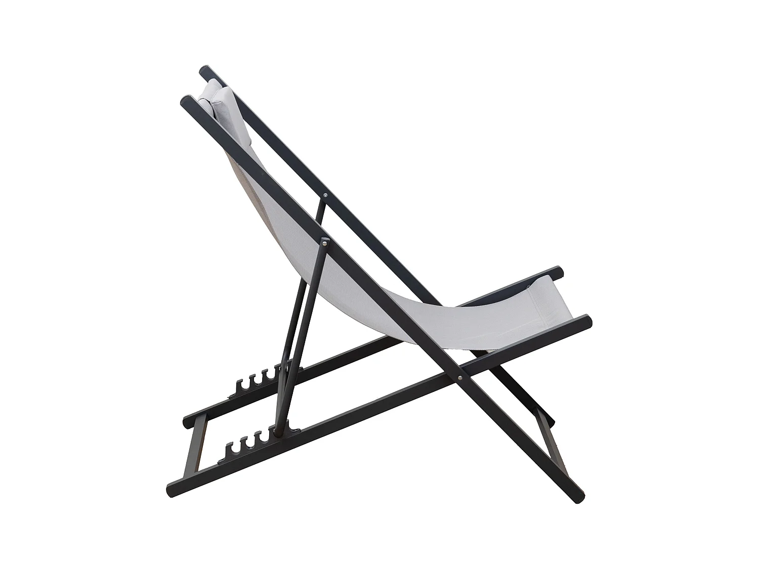 Conjunto de 2 cadeiras reclináveis CYPRUS - estrutura em tecido cinzento/carvão vegetal