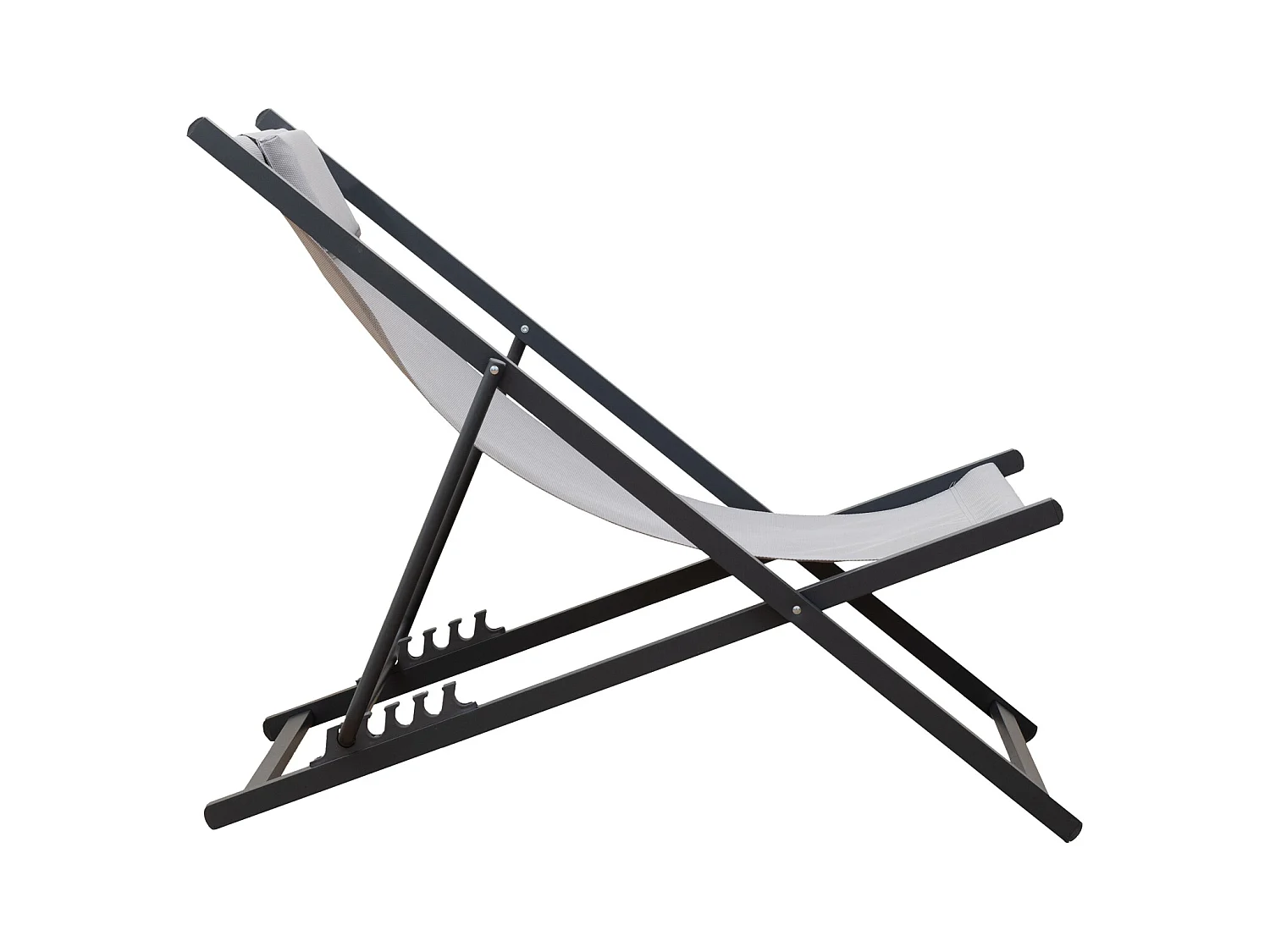 Conjunto de 2 cadeiras reclináveis CYPRUS - estrutura em tecido cinzento/carvão vegetal