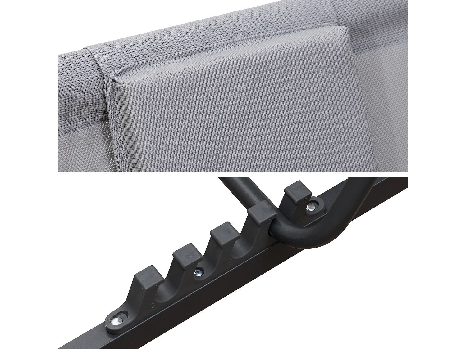 2er Set Chiliennes CYPRUS - Textilene grau/Struktur anthrazit