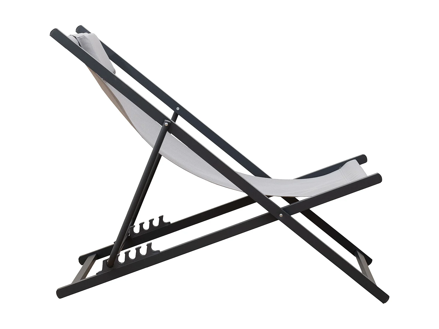 2er Set Chiliennes CYPRUS - Textilene grau/Struktur anthrazit