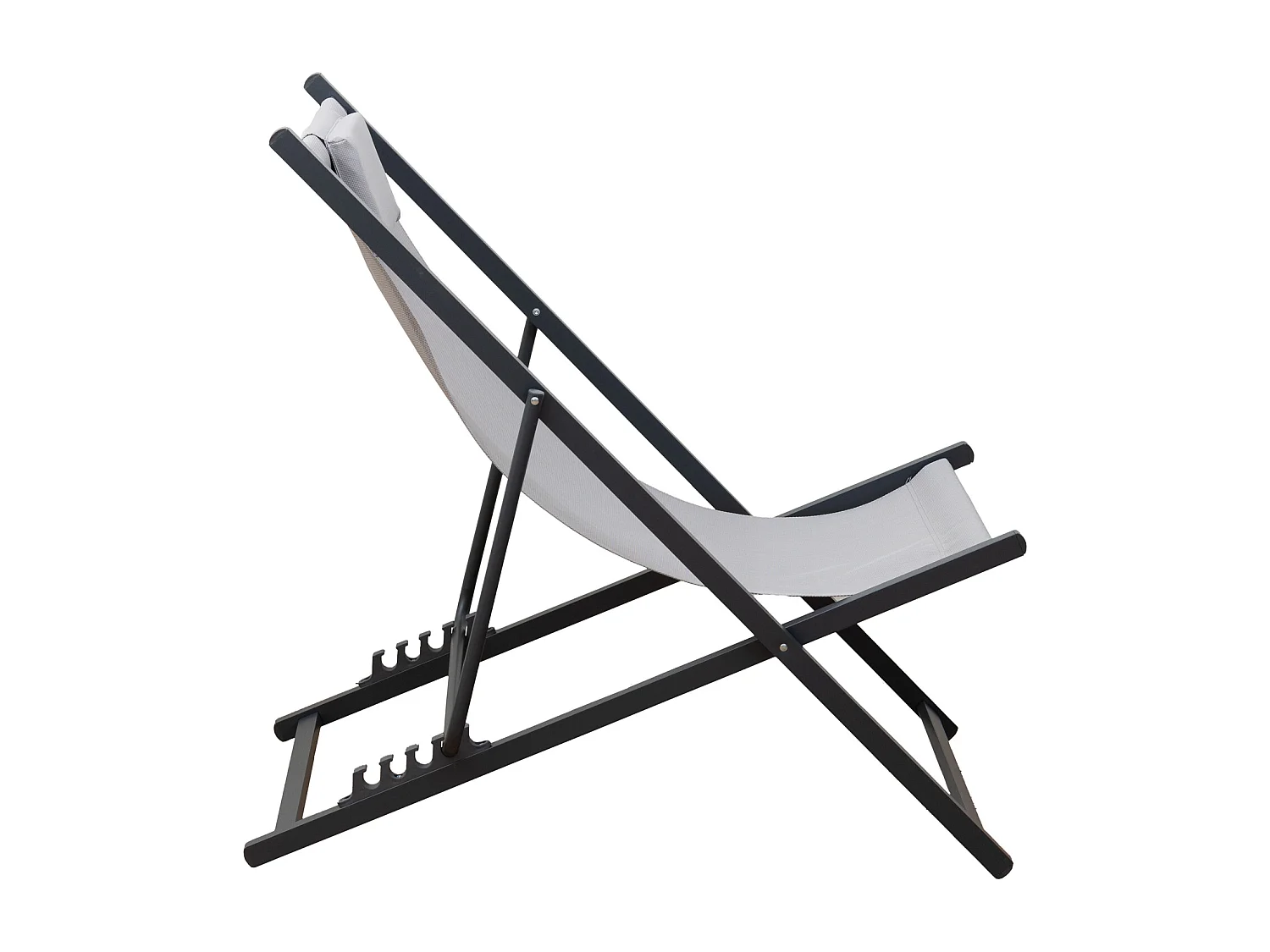 2er Set Chiliennes CYPRUS - Textilene grau/Struktur anthrazit