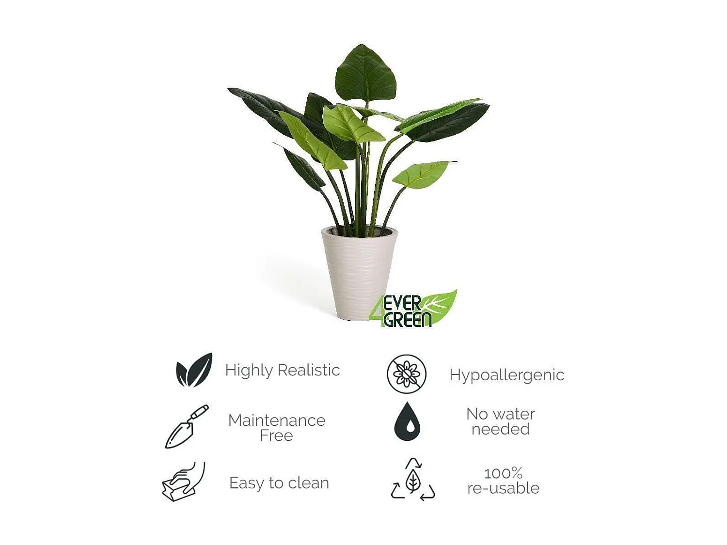 Kunstplant met pot - Philodendron - H. 125 cm