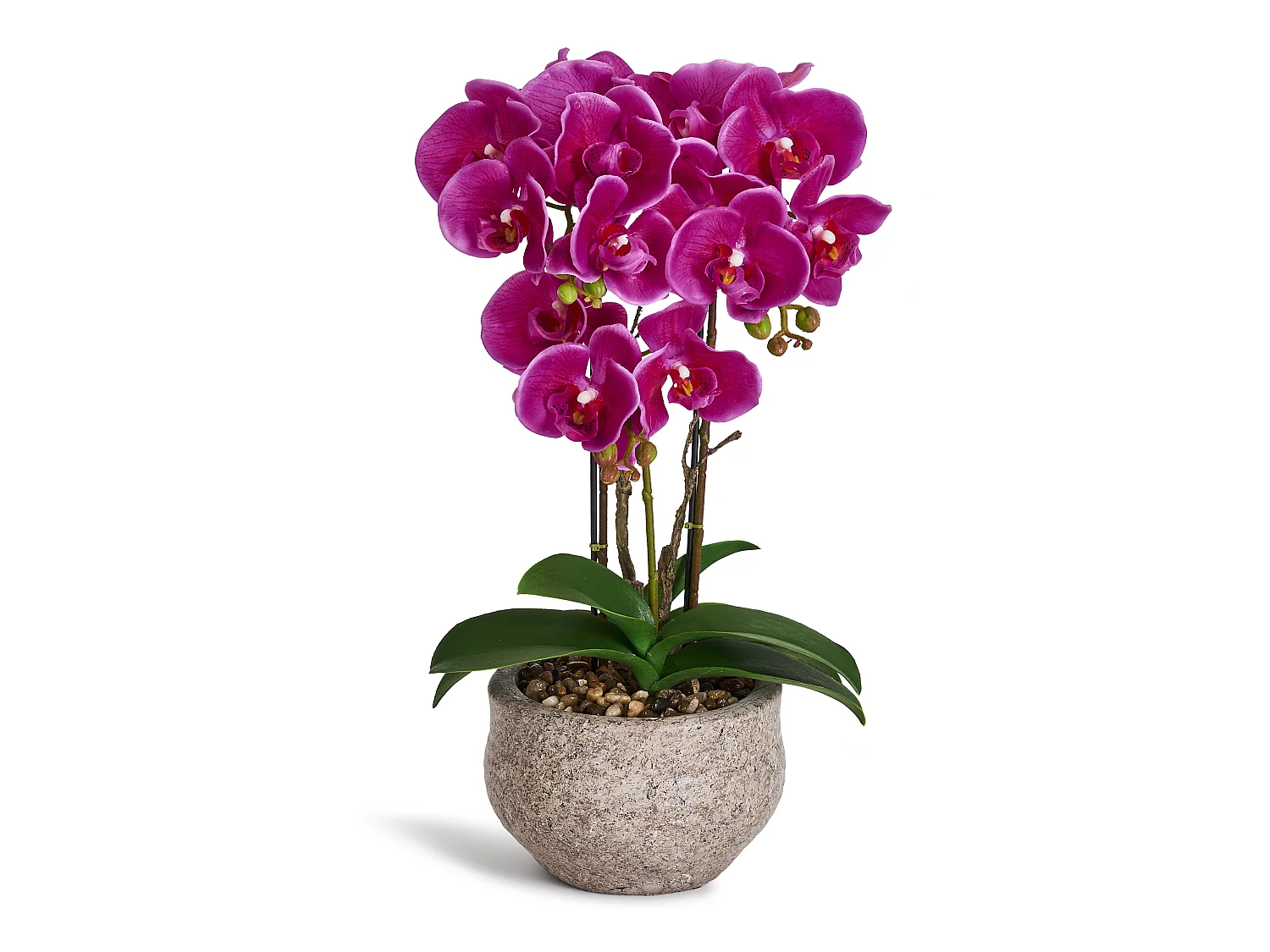 Kunstpflanze mit Topf - H. 42 cm - Orchidee