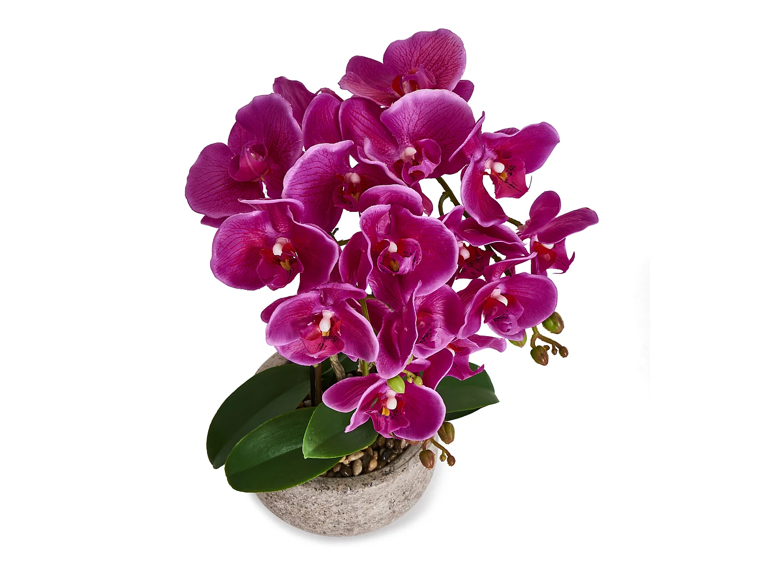 Kunstpflanze mit Topf - H. 42 cm - Orchidee
