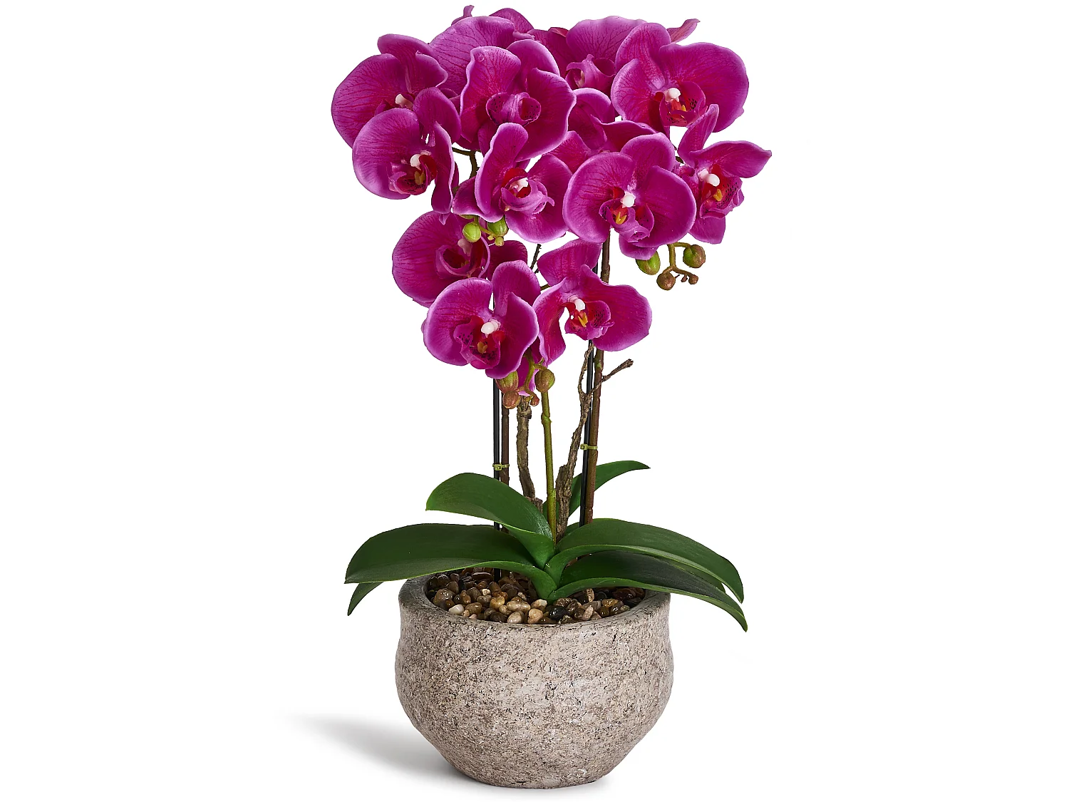 Kunstpflanze mit Topf - H. 42 cm - Orchidee