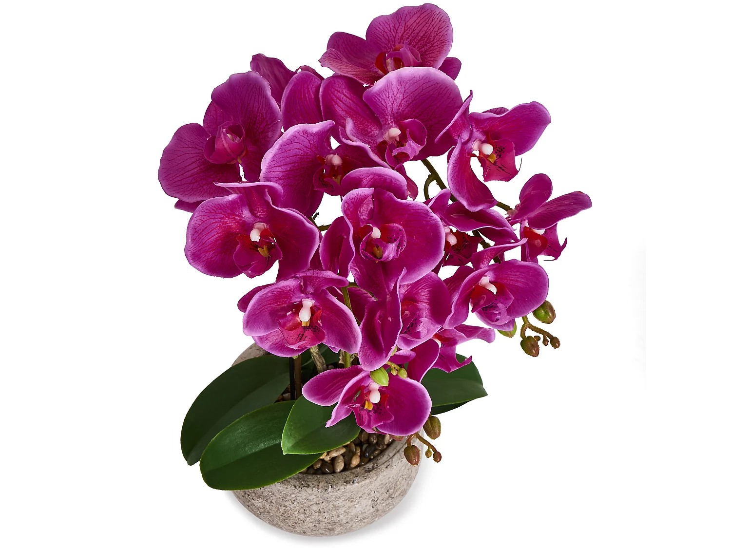 Kunstpflanze mit Topf - H. 42 cm - Orchidee