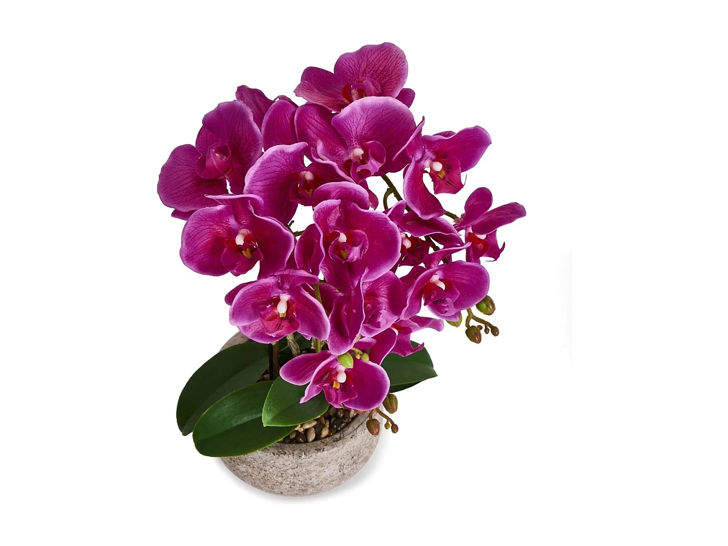 Kunstpflanze mit Topf - H. 42 cm - Orchidee