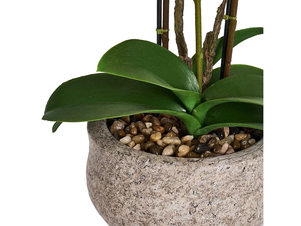 Kunstpflanze mit Topf - H. 42 cm - Orchidee