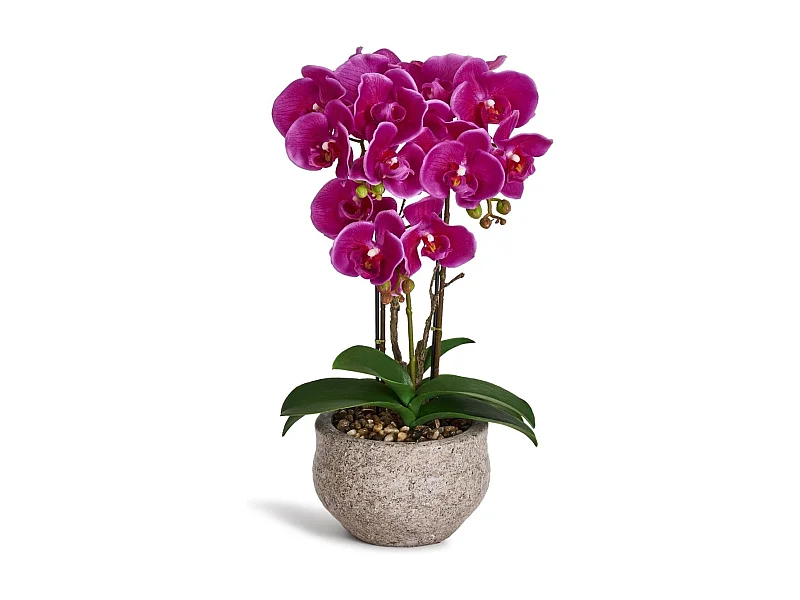 Kunstpflanze mit Topf - H. 42 cm - Orchidee