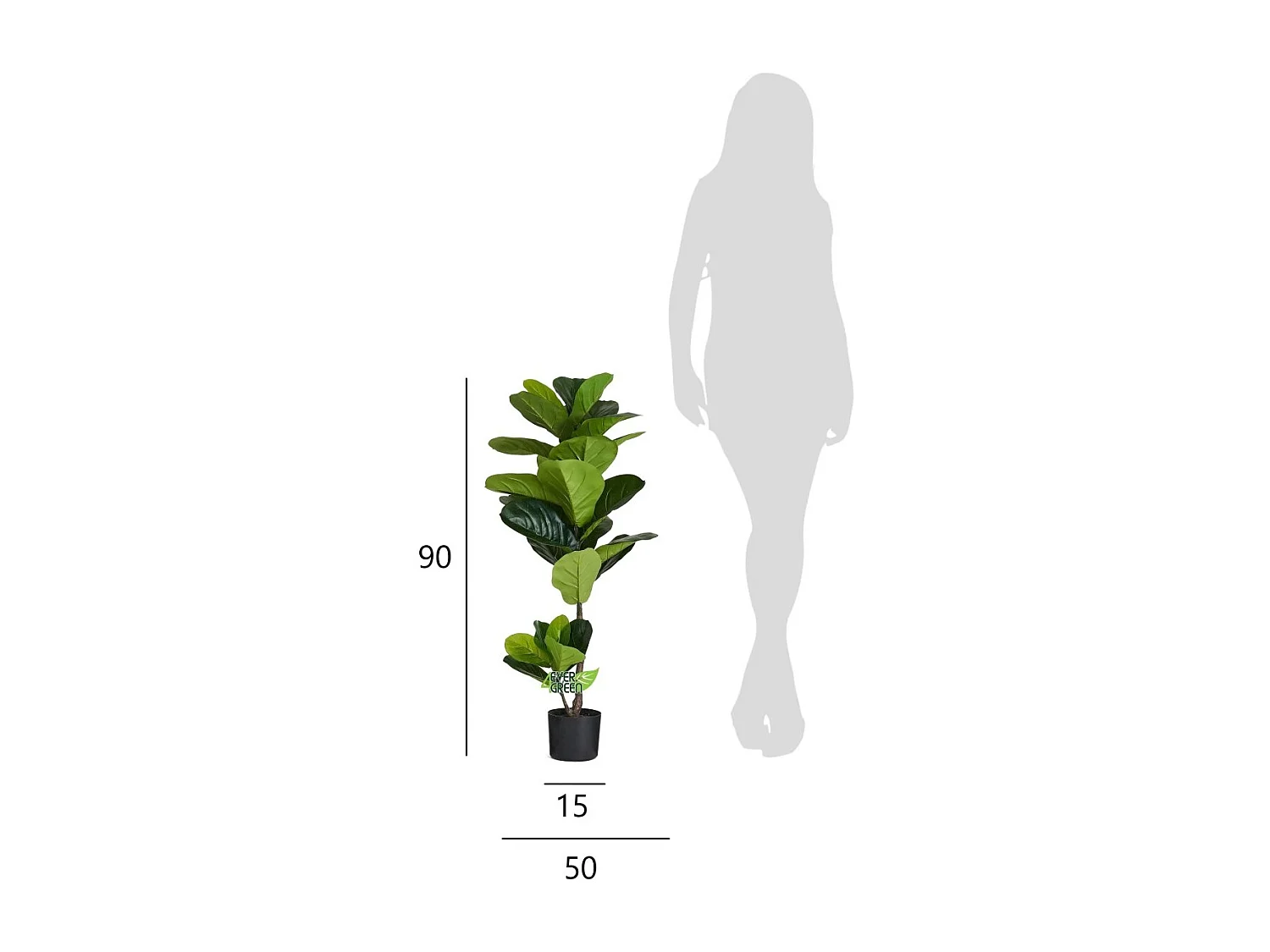 Plante artificielle avec pot - Ficus Lyrata - H. 90 cm