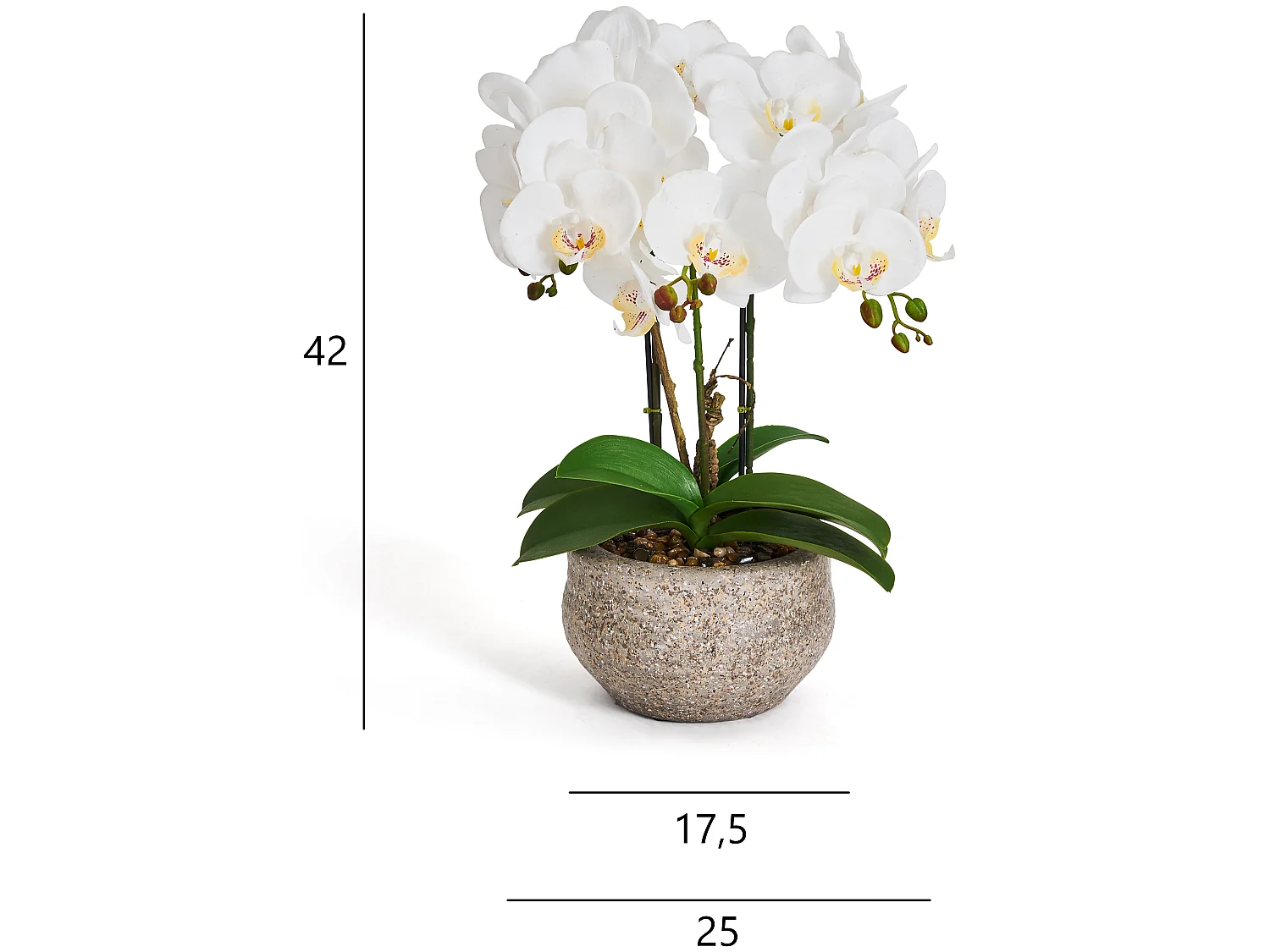 Kunstplant met pot - Orchidee - H. 42 cm