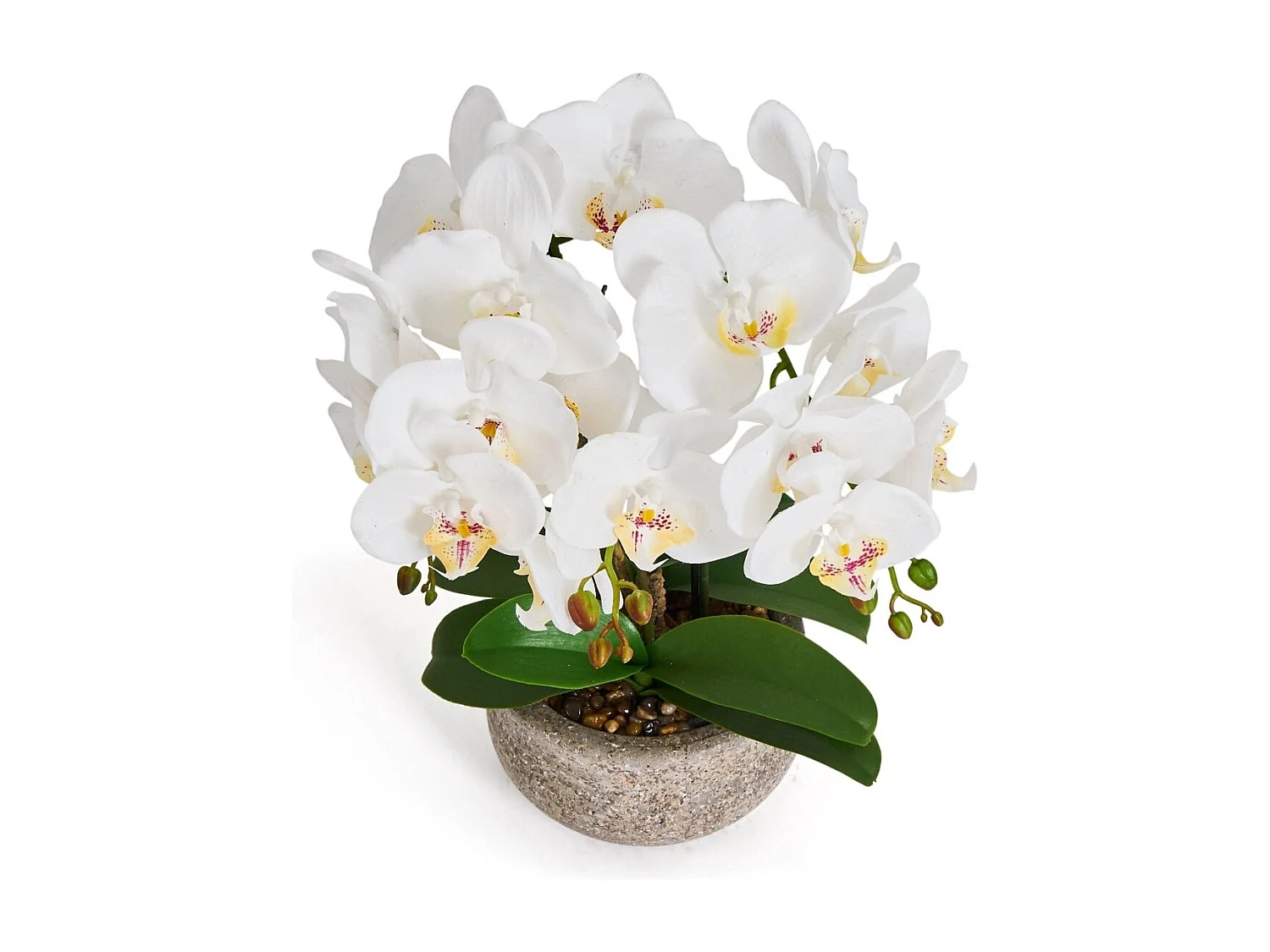Kunstpflanze mit Topf - H. 42 cm - Orchidee