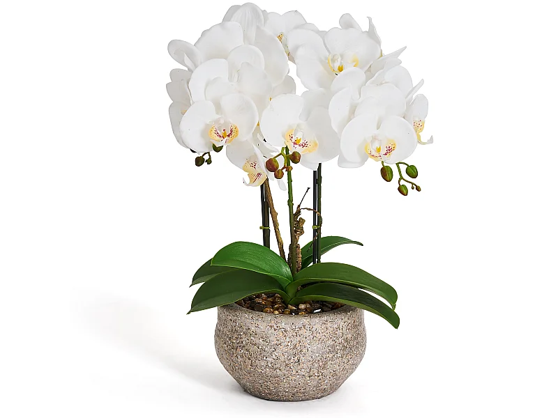 Kunstpflanze mit Topf - H. 42 cm - Orchidee