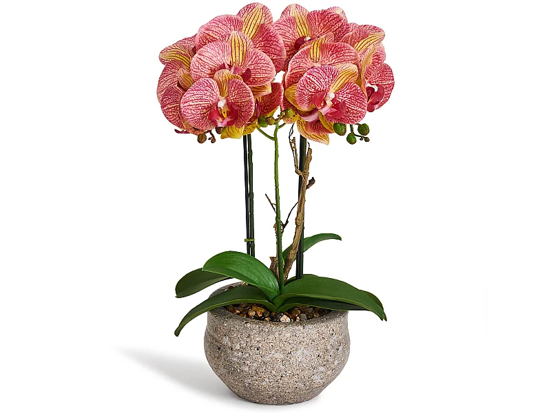 Kunstpflanze mit Topf - H. 42 cm - Orchidee