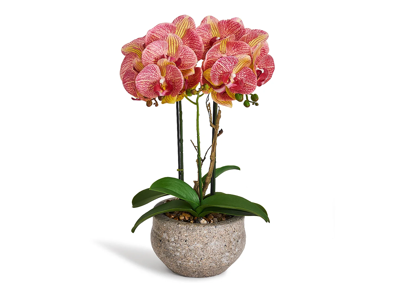 Kunstpflanze mit Topf - H. 42 cm - Orchidee